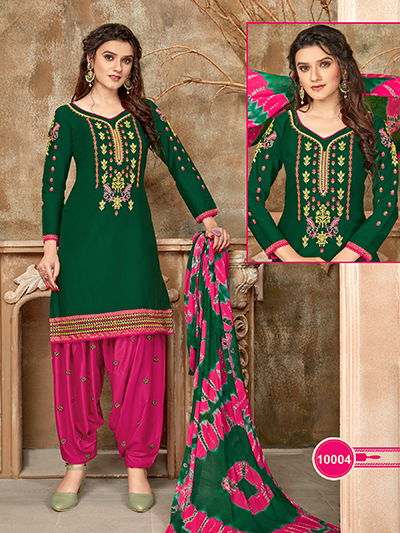 Patiyala 10 Latest Designer Festive Wear Cotton With Embroidery Work Top With Bottom And fancy Print Dupatta Dress Material Collection