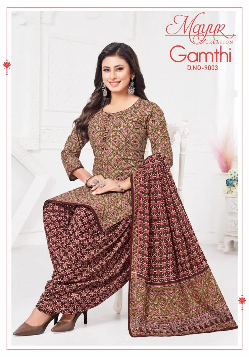 Gamthi Vol 9 By Mayur Cotton Ladies Dress Material Wholesale Market In Surat