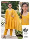 Madhubala Kids Roman Silk Embroidered Kurti Set