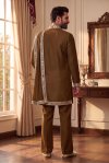 Mustard Outluk Wedding Vol 53 Heavy Lachaka Mens Kurta Pajama With Dupatta W5301