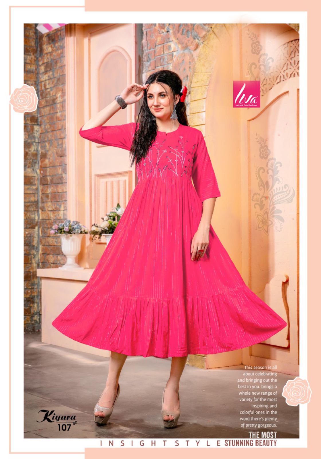Liva Kiyara Latest Fancy Wear Rayon Lurex Designer Kurti Collection