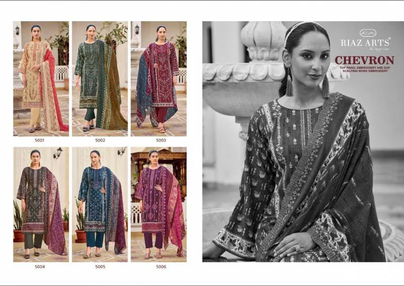 Chevron By Riaz Arts Cotton Lawn Digital Printed Dress Material Suppliers In India