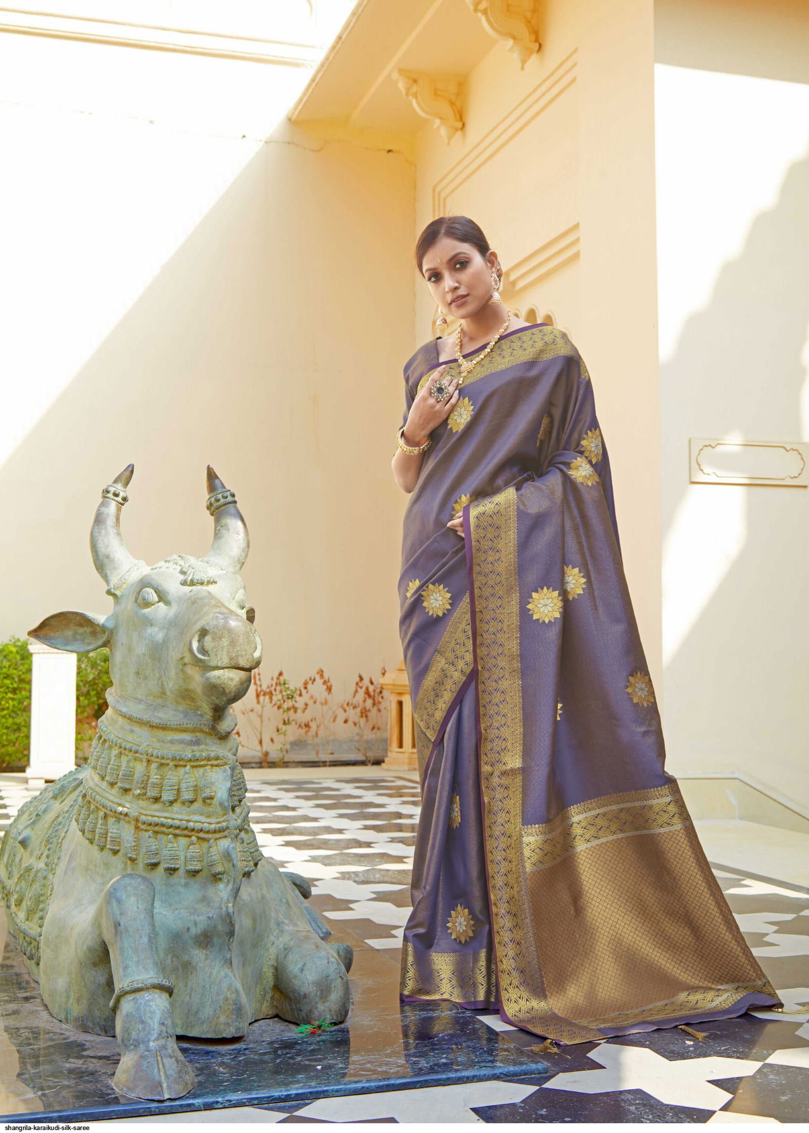 Shangrila Karaikudi Festive Wear Heavy Designer Silk Saree Collection
