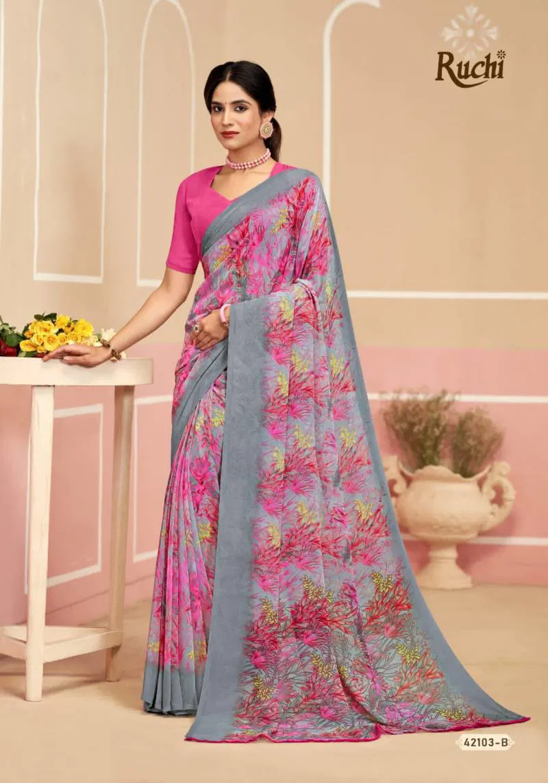 Ragaa Georgette 17 By Ruchi Printed Saree Wholesale Clothing Suppliers In India