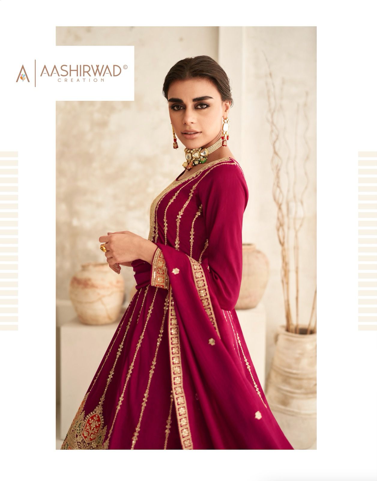 Romani By Aashirwad Heavy Embroidery Wedding Salwar Suits Catalog