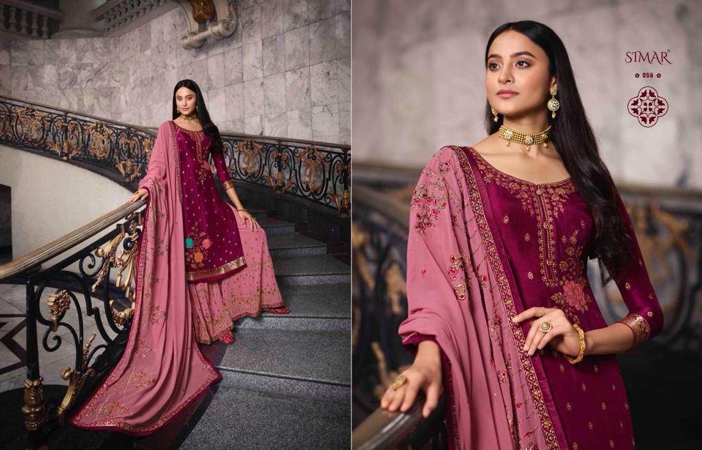 Glossy Aasma Latest Heavy Festive Wear Designer Pure Dola Jacquard With Swarovski Work Suit Collection  