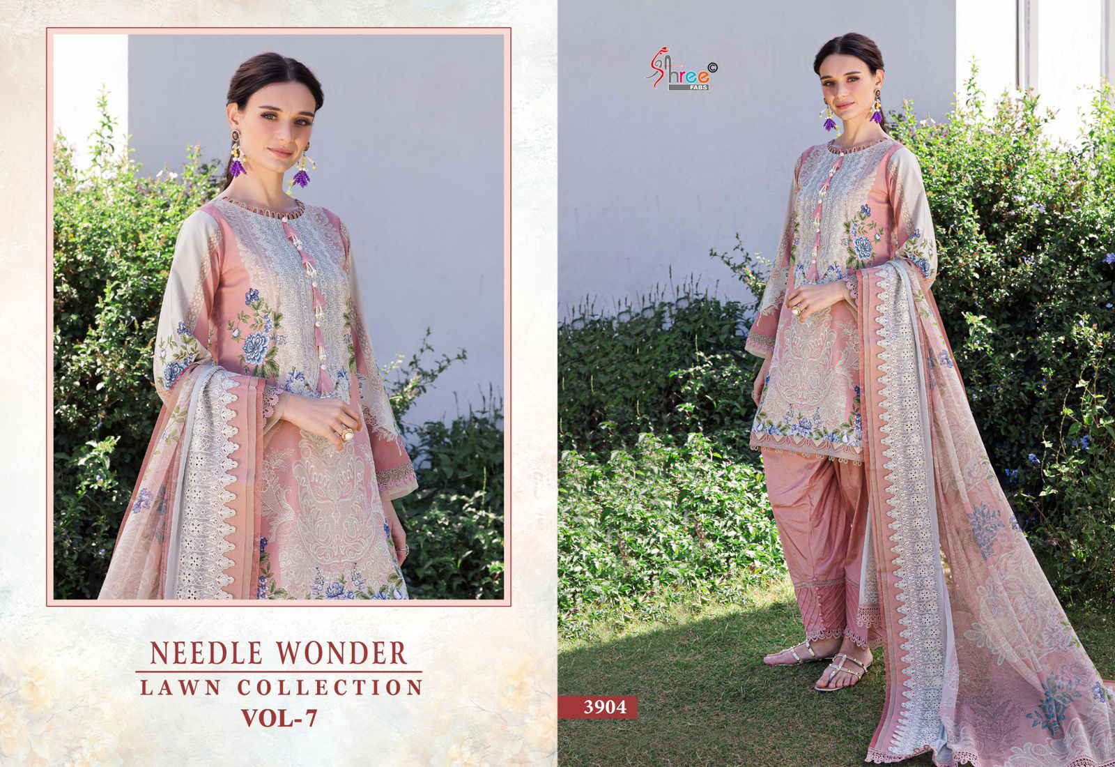 Needle Wonder Lawn Collection Vol 7 By Shree Cotton Pakistani Suits Orders In India