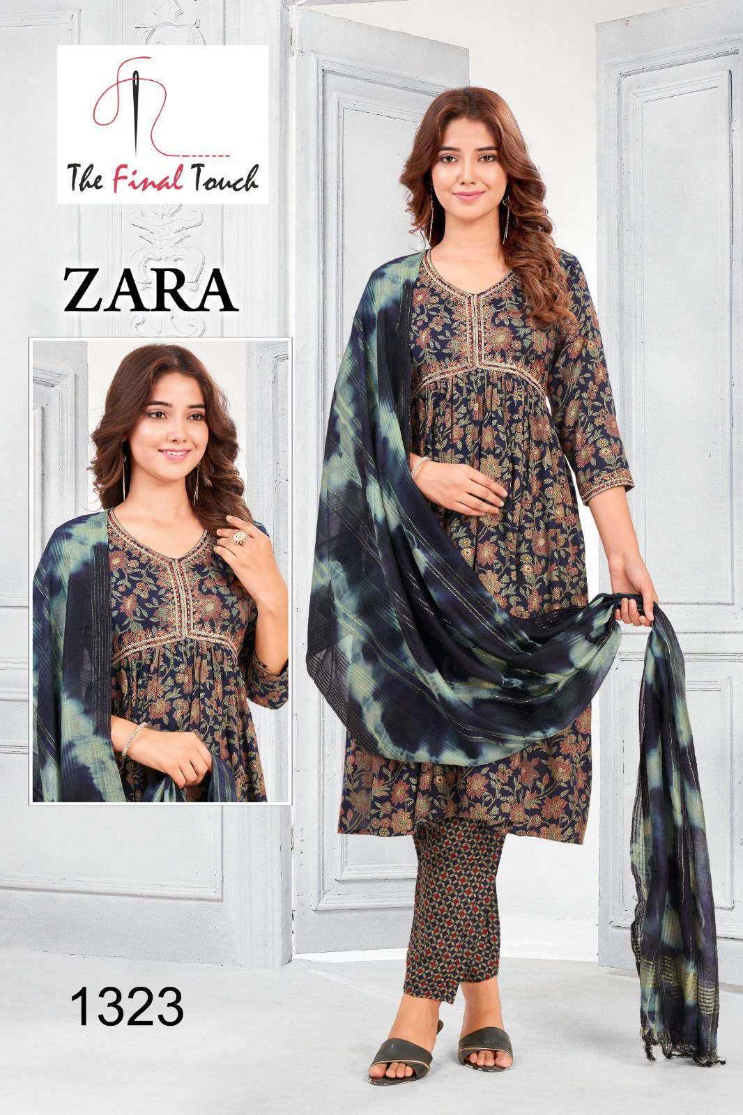 Zara By RR Alia Cut Embroidery Kurti With Bottom Dupatta Catalog