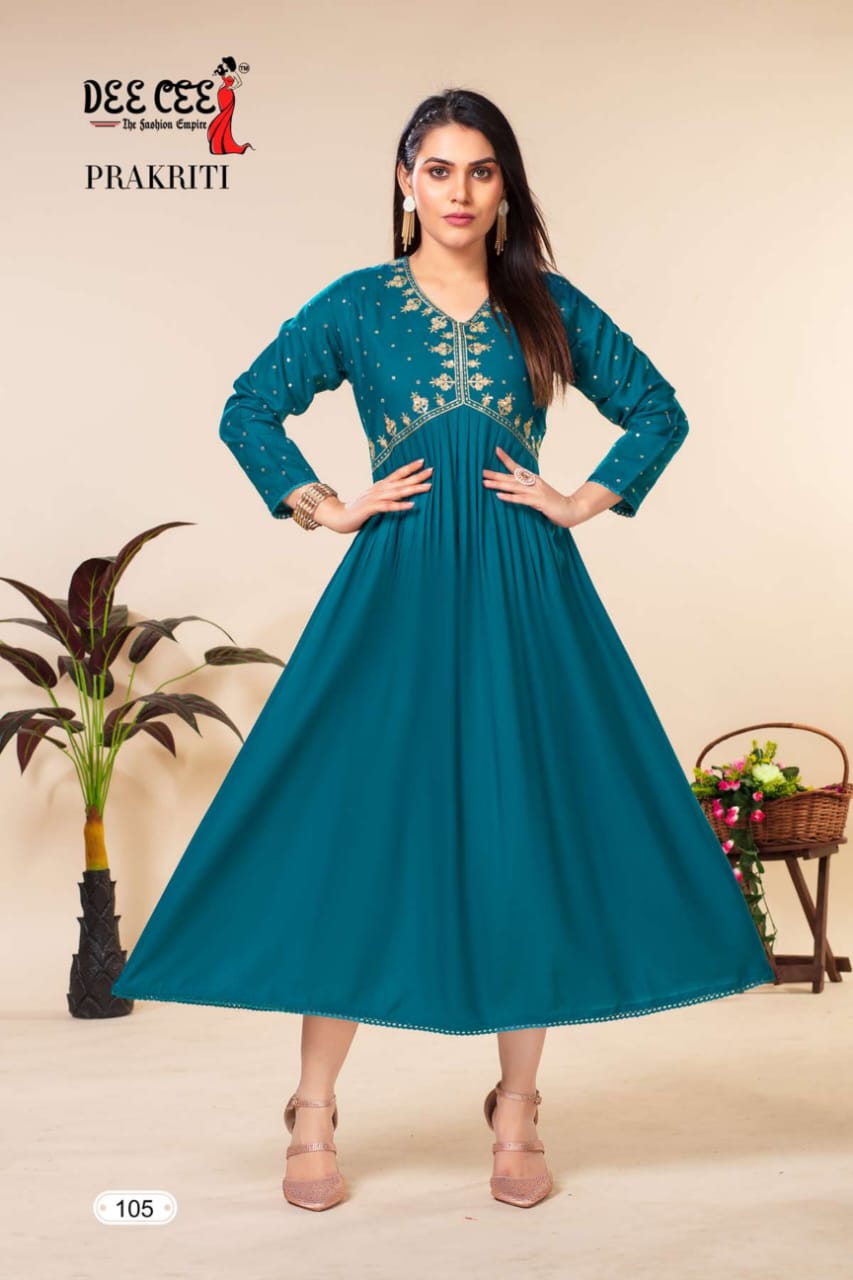 Prakriti By Deecee Rayon Alia Cut Kurtis Catalog