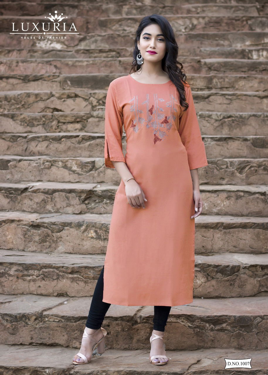 Luxuria Ocean 3 Latest Designer Embroidered Casual Wear Kurtis Collection