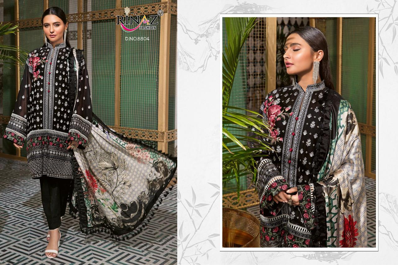 Rinaz Black Coin Festival Wear Cambric Cotton Pakistani Salwar Kameez Collection
