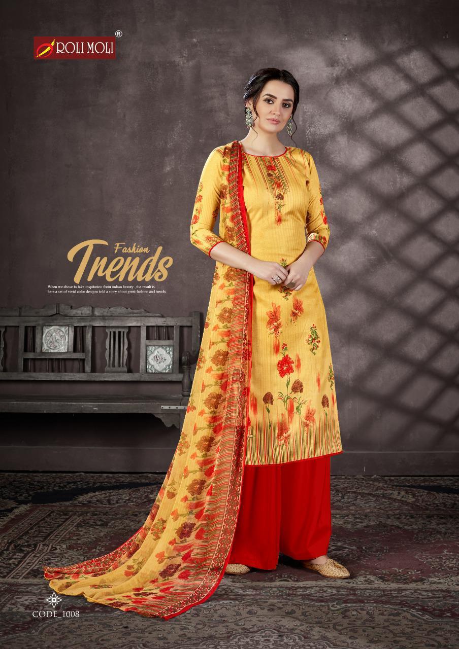 ROLI MOLI MALLIKA Beautiful Casual Wear Heavy Designers Print with Sivorski Diamond Work Salwar Suit Collection 
