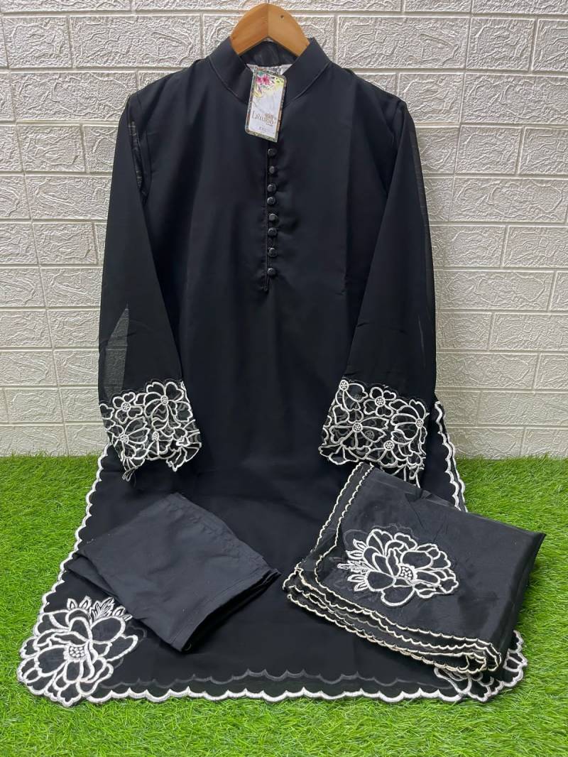 Laxuria Trendz 1518 Faux Georgette Tunic Kurti With Bottom Dupatta Orders In India
