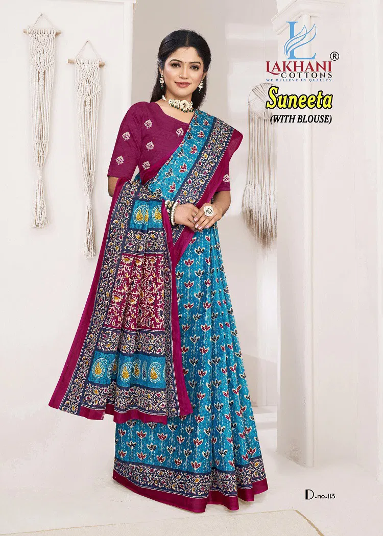 Lakhani Suneeta Casual Wear Batik Cotton Saree Wholesale In India
