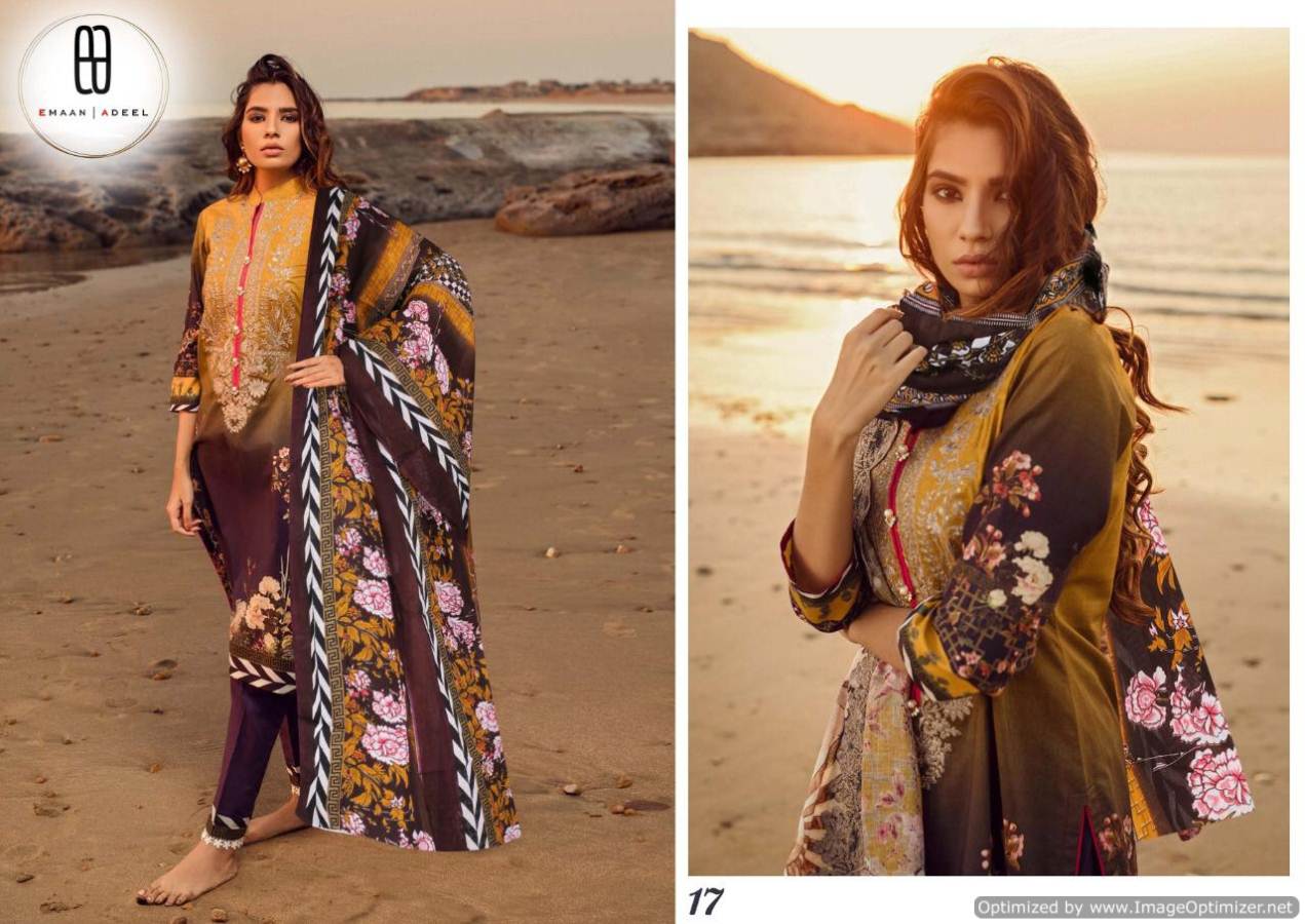 Emaan Adeel 2 Latest Collection of Designer Printed Pure Lawn Karachi Dress materials 