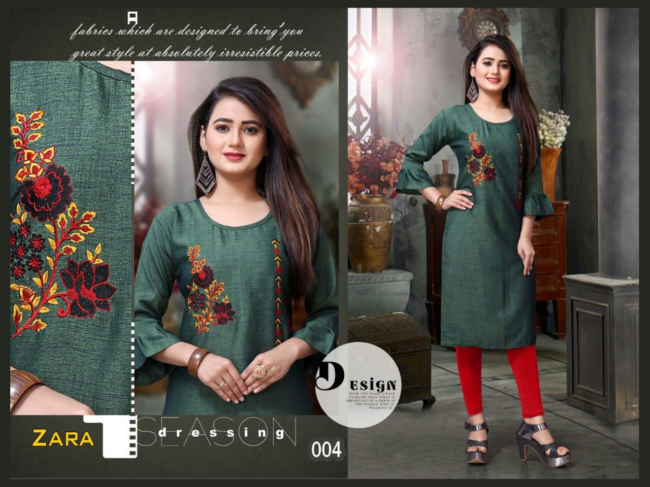 Agya Zara Vol 2 Latest Designer Rayon Party Wear Round Neck Three Fourth Sleeve Kurti Collection