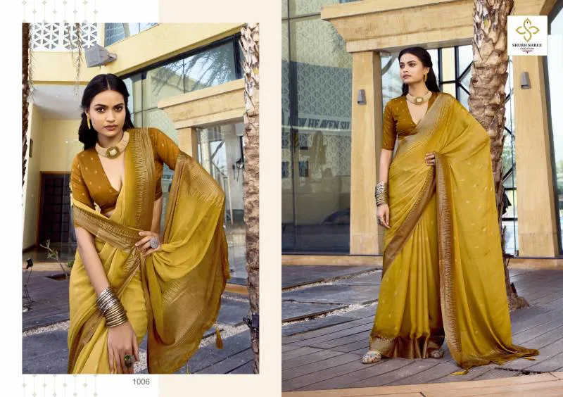 Aarohi By Shubh Shree Dull Moss Spray Printing Saree Wholesalers In Delhi