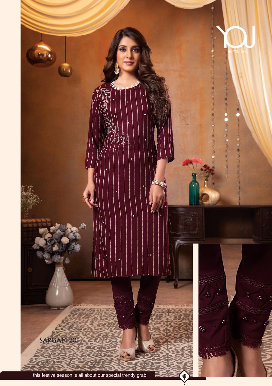 Wanna Sargam 2 Latest Ethnic Wear Viscose Fancy Kurti With Bottom Collection