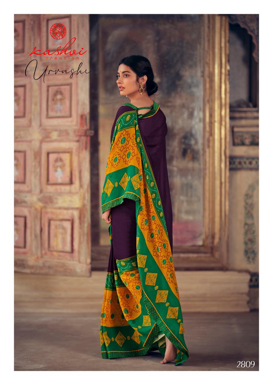 Kashvi Urvashi Latest fancy Regular Casual Wear Weightless Georgette Printed Sarees Collection
