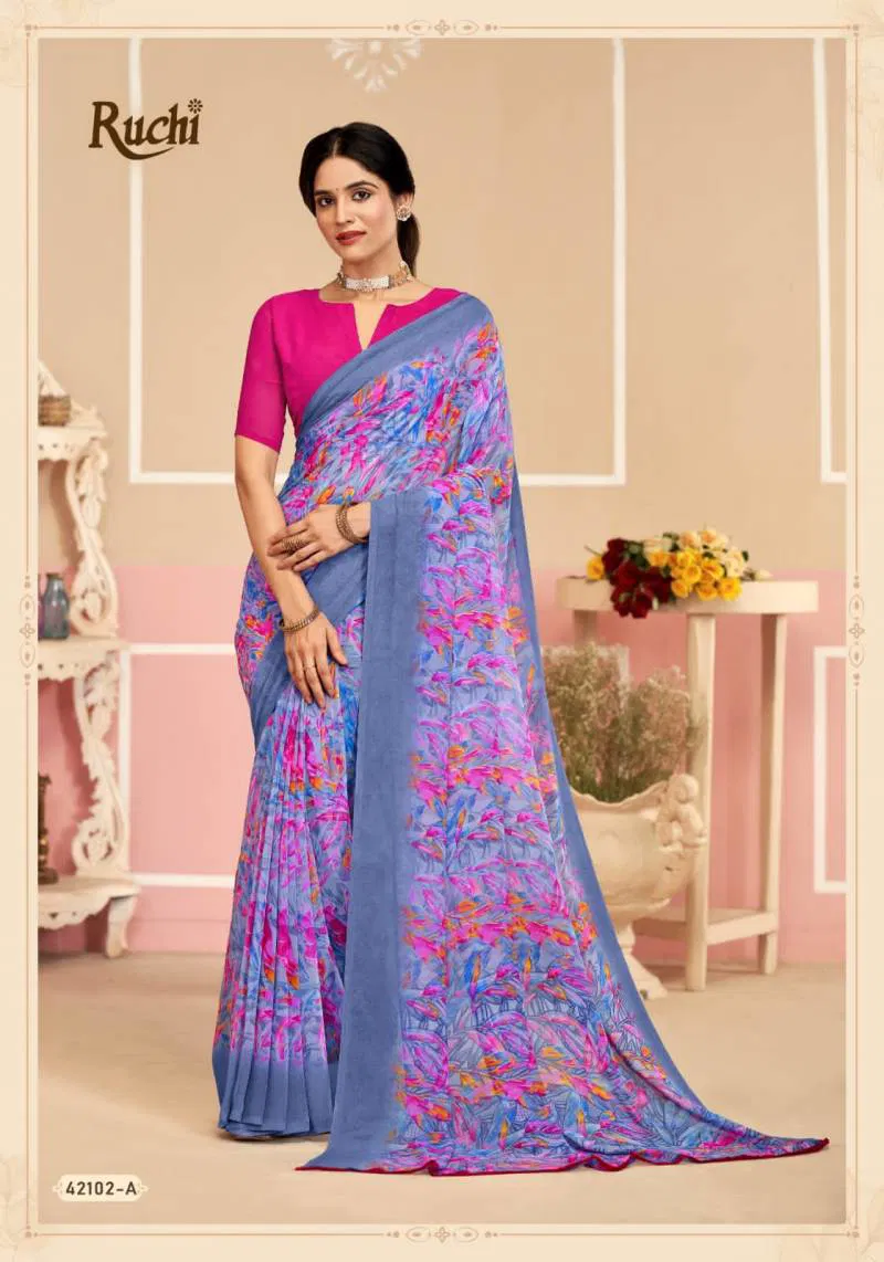 Ragaa Georgette 17 By Ruchi Printed Saree Wholesale Clothing Suppliers In India