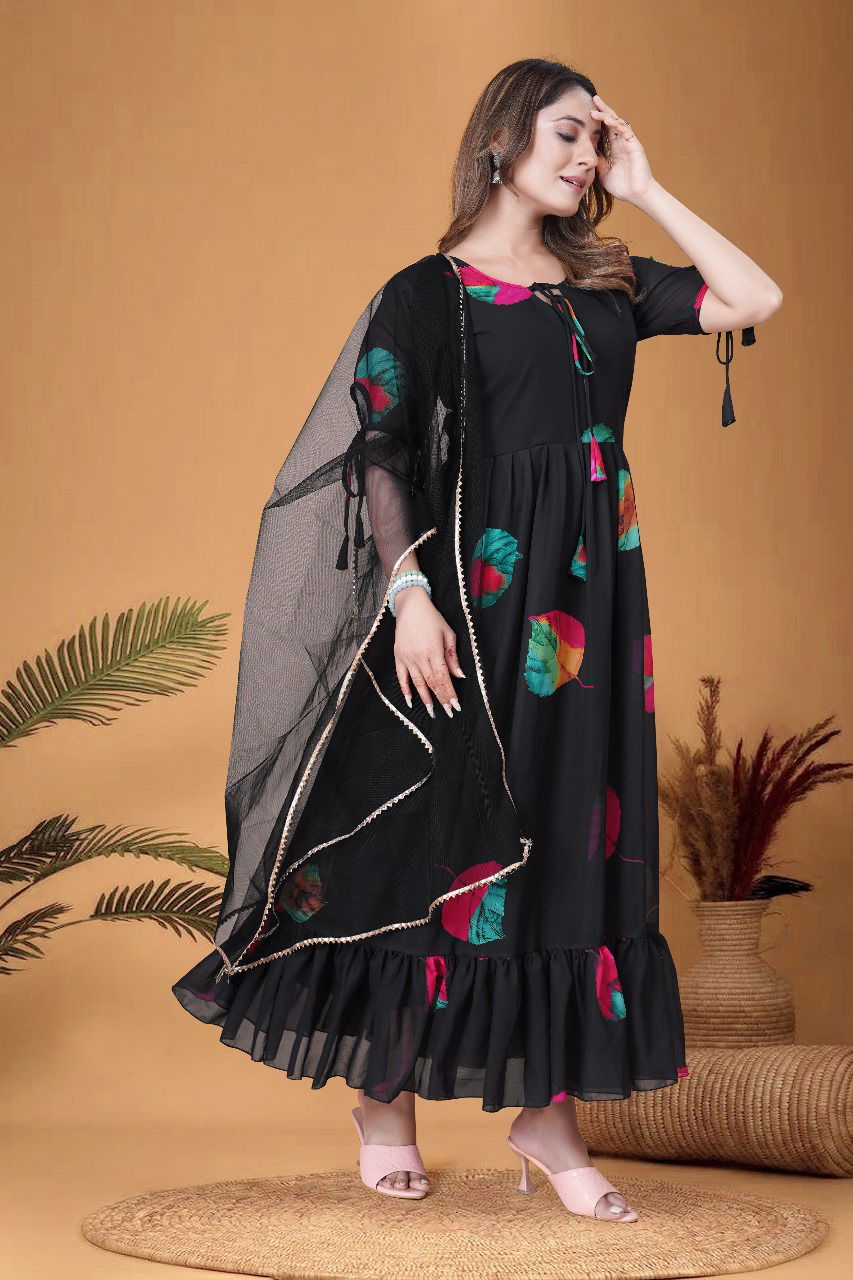 Aartee Georgette Printed Kurti With Dupatta Catalog