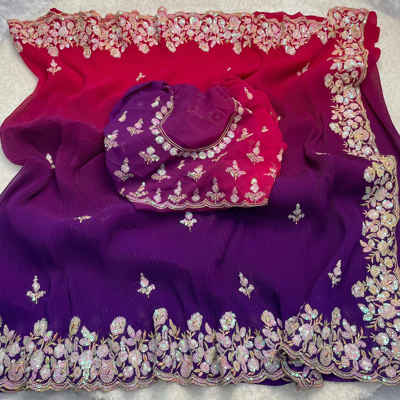 Alia By Krishi Crush Georgette Party Wear Sarees Wholesale Market In Surat With Price