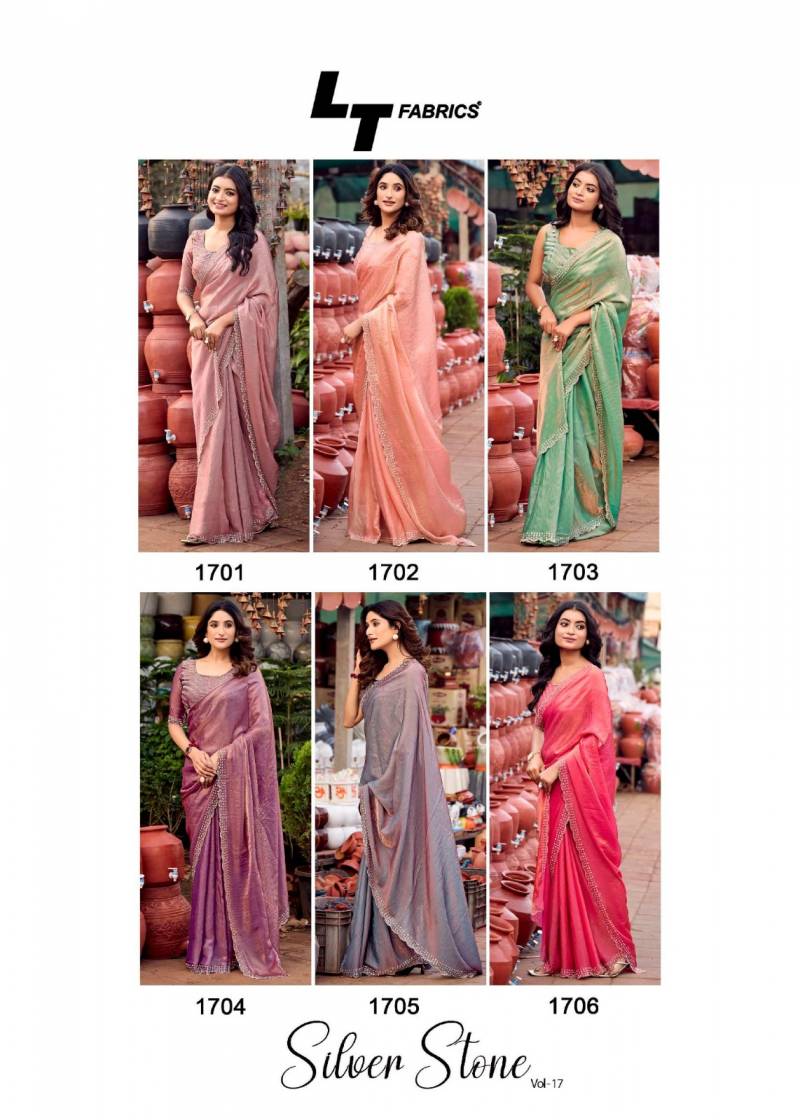 Silver Stone Vol 17 By Kashvi Nylon Cationic Fancy Saree Suppliers In India