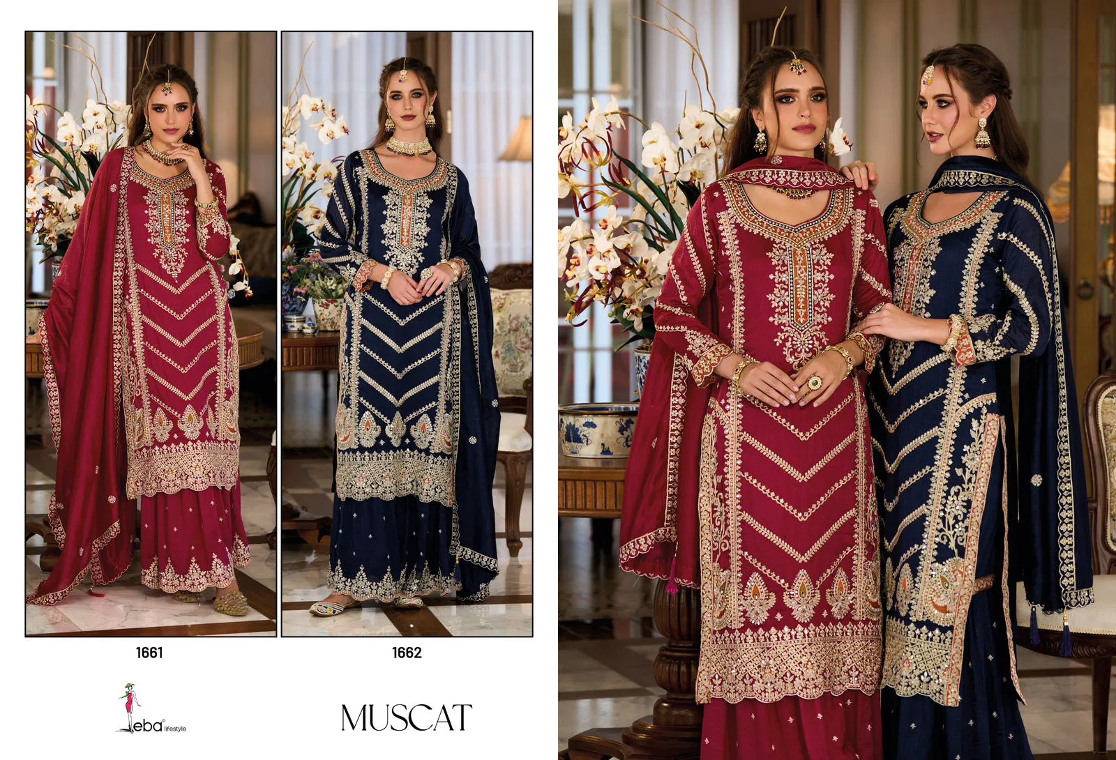Muscat By Eba Wedding Wear Heavy Readymade Suits Exporters In India