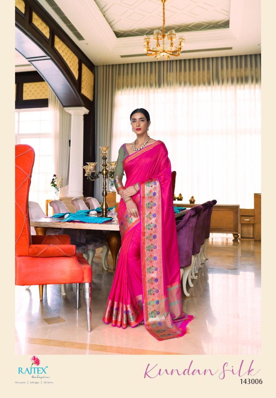 Rajtex Kundan Silk Latest Rich Look Designer Bordered Saree Collection 