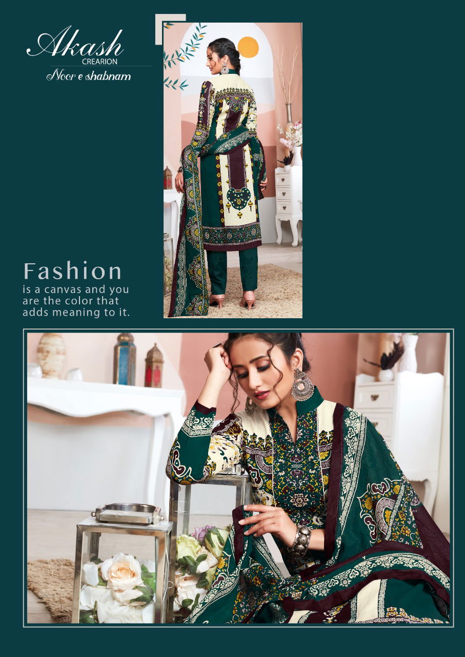 Akash Noor E Shabhnam 7 Cotton Printed Regular Wear Dress Material Collection

