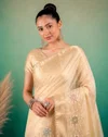 Afs Florent Tissue Linen Embroidery Saree