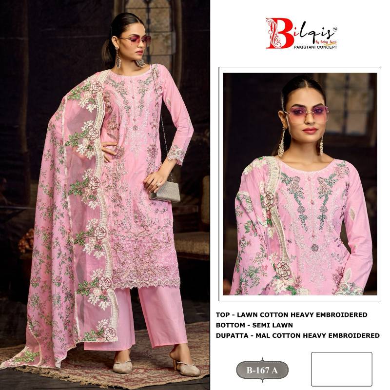 Bilqis B 167 Lawn Cotton Pakistani Salwar Kameez Wholesalers In Delhi
