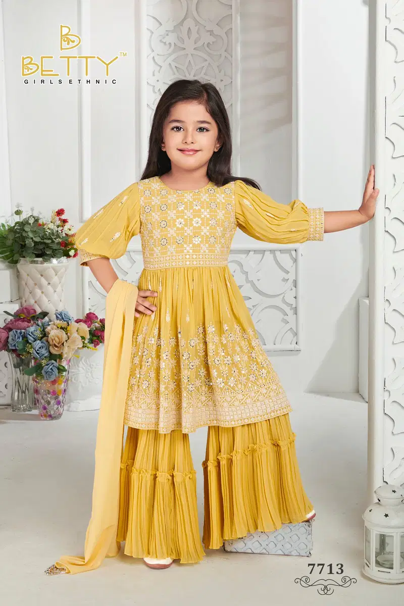 Betty 7713 Girls Wear Sharara Suits Kids Catalog
