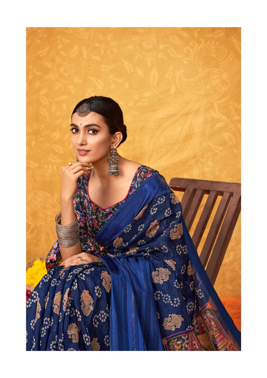 Sr Sriya Fancy Heavy Festive Wear Cotton Satin Printed Designer  Saree Collection