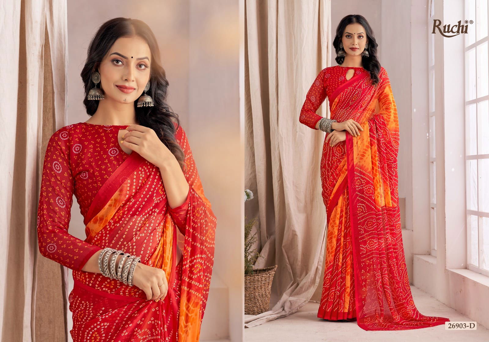 Star Chiffon 137 By Ruchi Bandhani Printed Daily Wear Sarees Catalog
