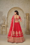 Red colour Silk With Zari Work Lahenga With Blouse And Dupatta Wholesale Suppliers In Mumbai KF 2102