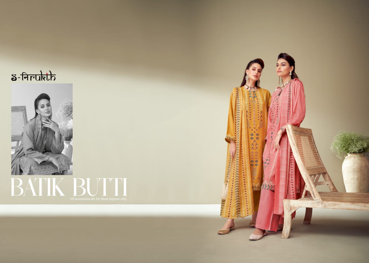 Batik Butti S Nirukth Pashmina Dress Material Catalog
