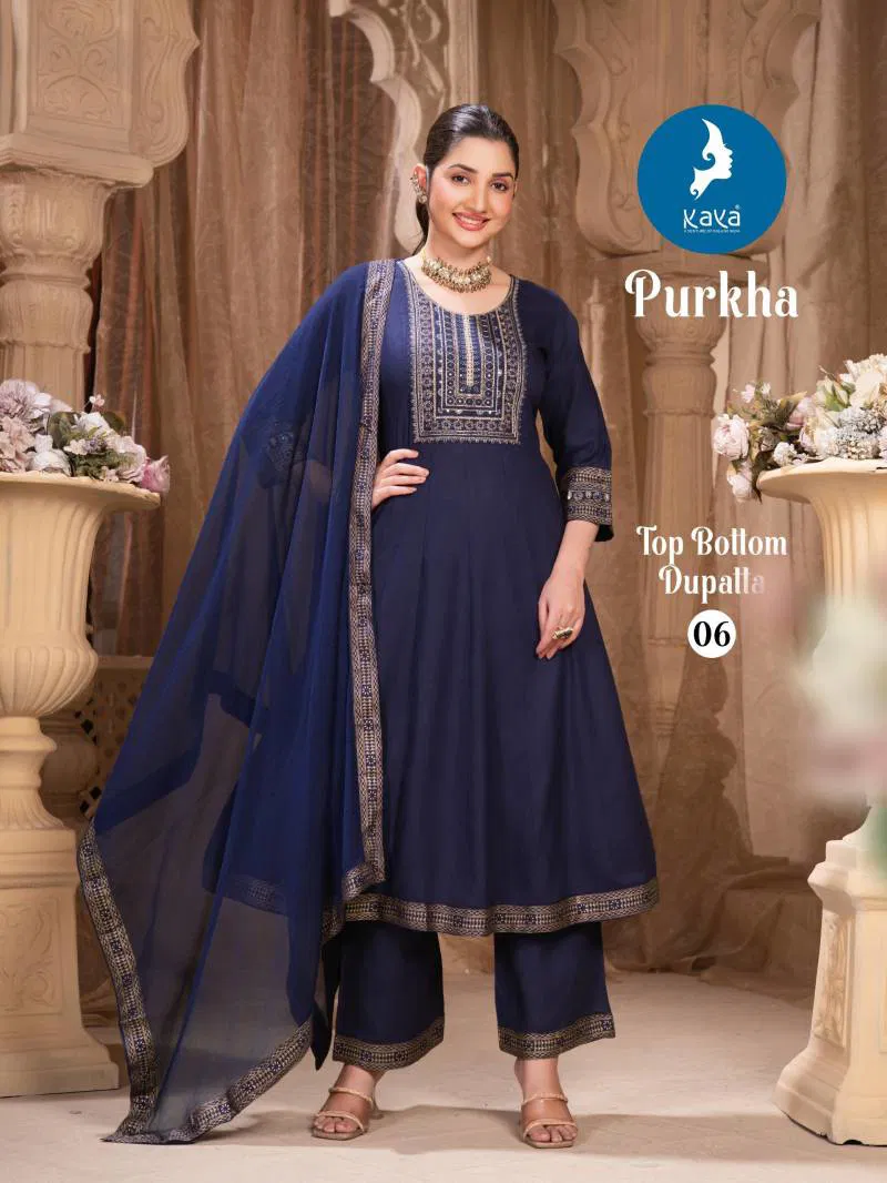 Purkha By Kaya Rayon Kurti Pant With Dupatta Wholesalers In Delhi