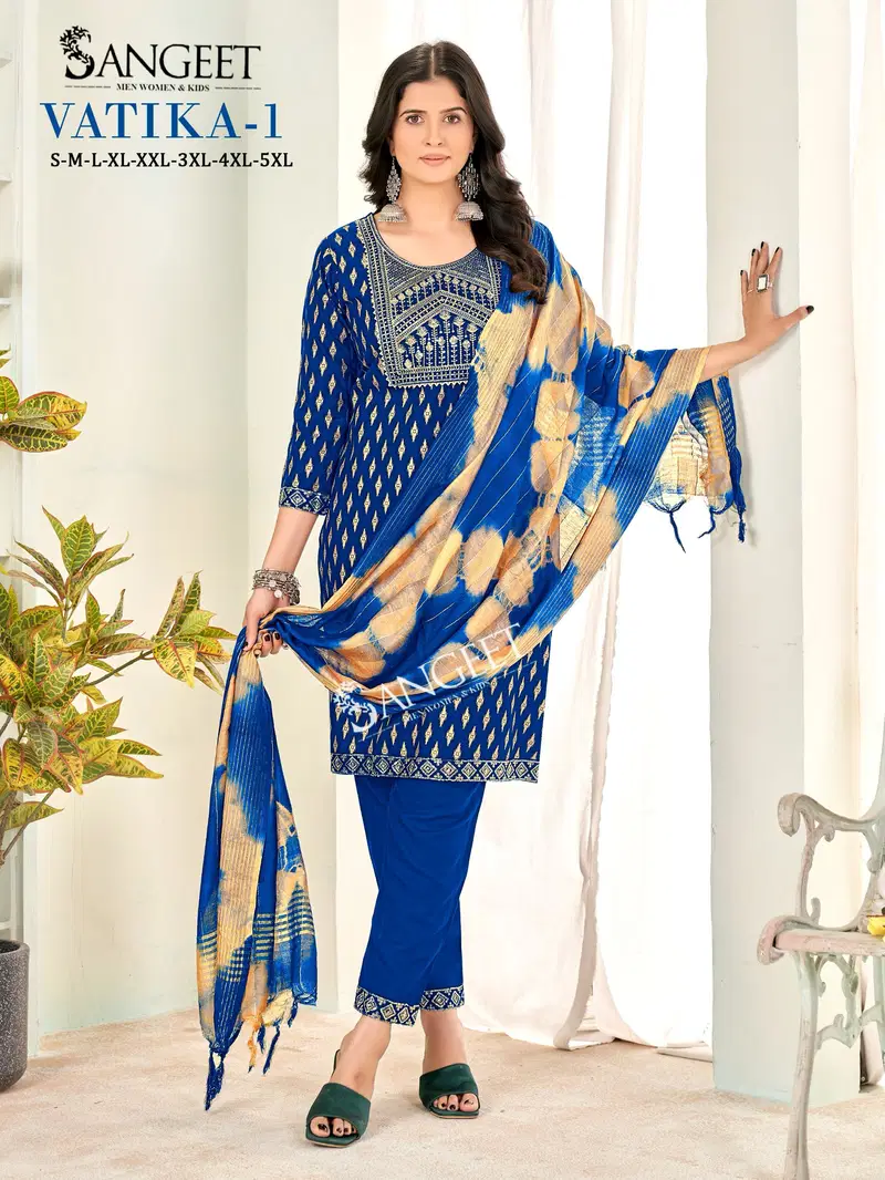 Vatika 1 By Sangeet Rayon Kurti With Bottom Dupatta Wholesale In India