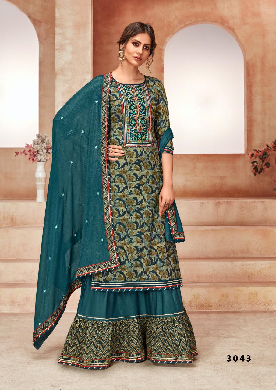 Rangoon Naira Exclusive Cotton Embroidery Work Heavy Wedding Wear Ready Made Collection
