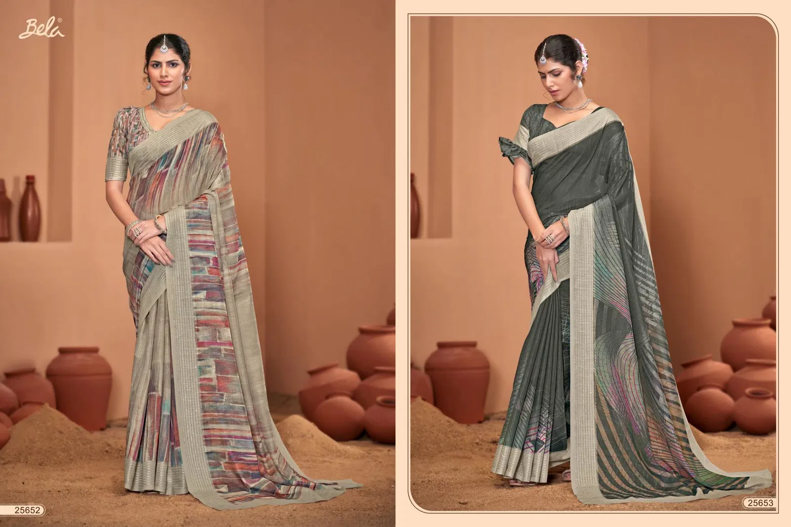 Slavia Vol 5 By Bela Linen Saree Exporters In India