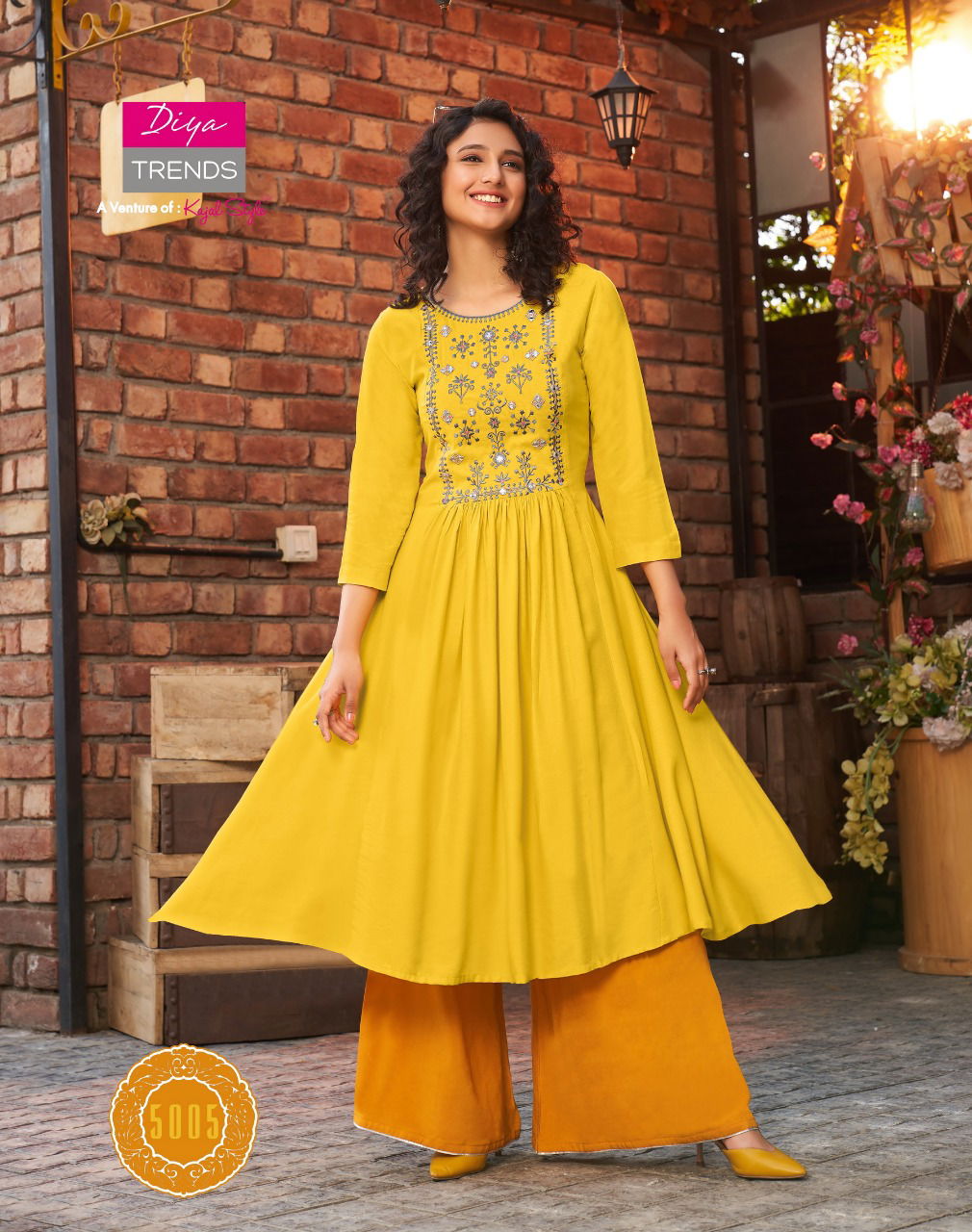 Ethnicity 5 Latest Designer Heavy Festive Wear Long Gown Style Rayon And Embroidery Work Long Kurtis Collection
