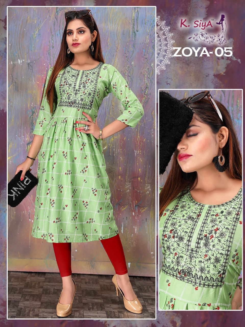 K Siya Zoya 01 Latest Regular Wear Rayon Printed Kurti Collection