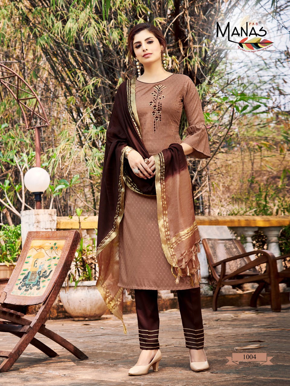 Manas Kaara Latest Casual Wear Rayon Fancy Dolby weaving with Embroidery work Readymade Collection
