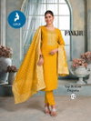 Pankhu By Kaya Vertican Straight Cut Online Kurti With Bottom Dupatta Wholesale