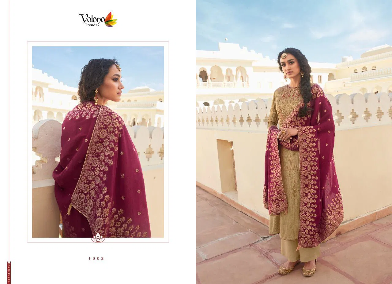 Volono Miza 1 Latest Fancy Designer Festive Wear Pure Jam cotton Print With Heavy Self Embroider Exclusive Designer Dress Material
