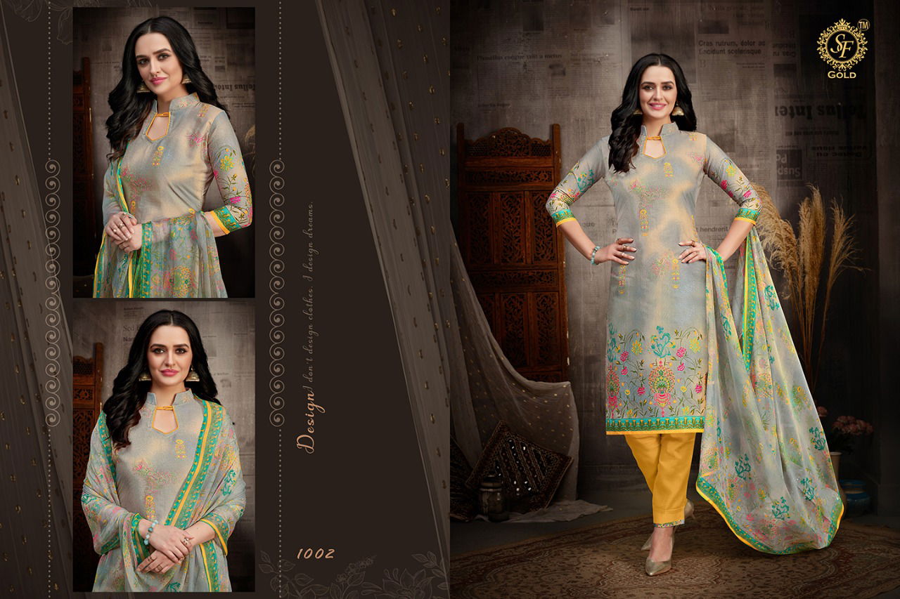 Sf Gold Delhi 6 Latest Printed Regular Wear Premium Cotton Dress Materials Collection
