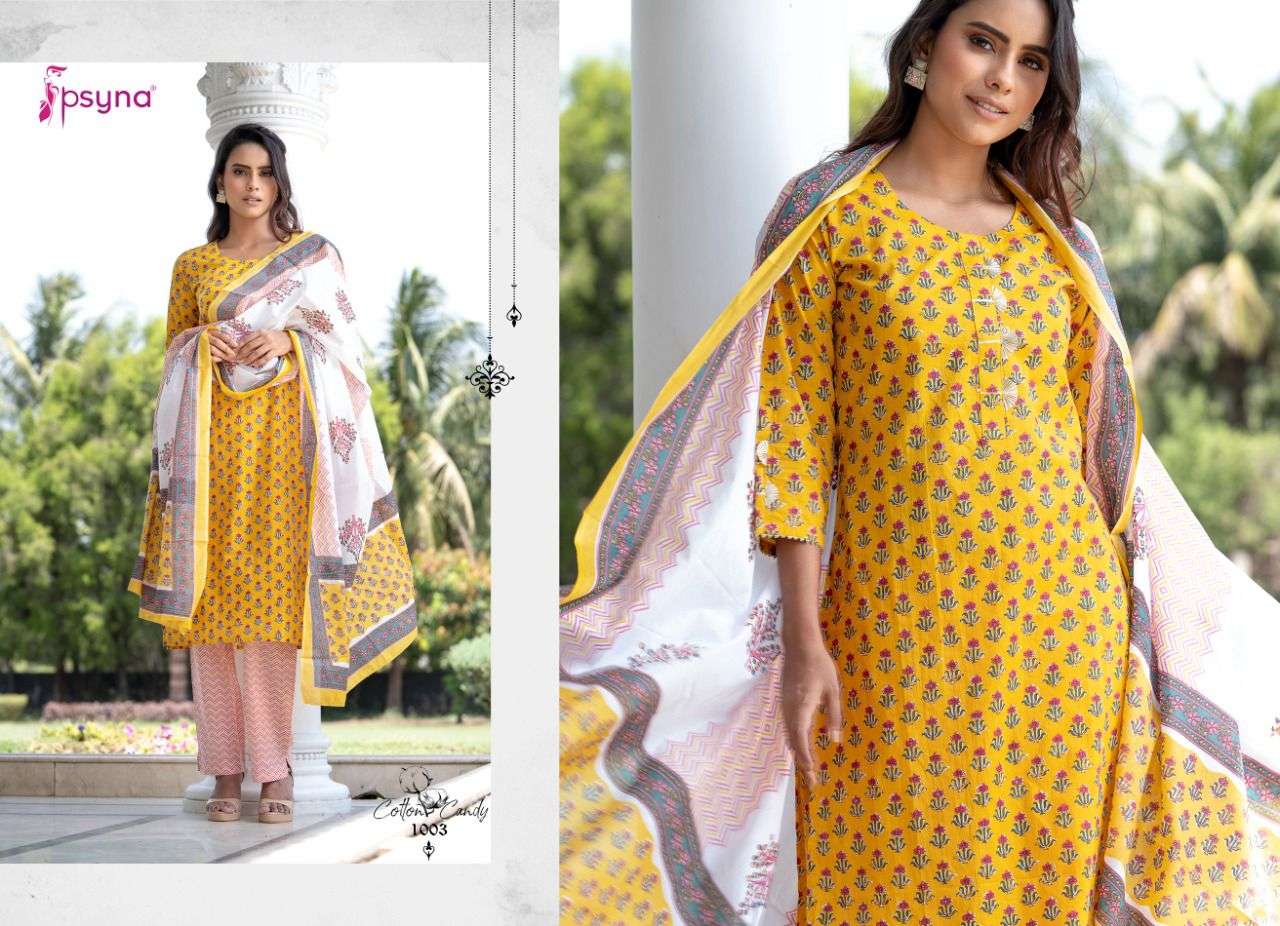 Cotton Candy By Psyna Printed Kurti With Bottom & Dupatta Wholesale Online