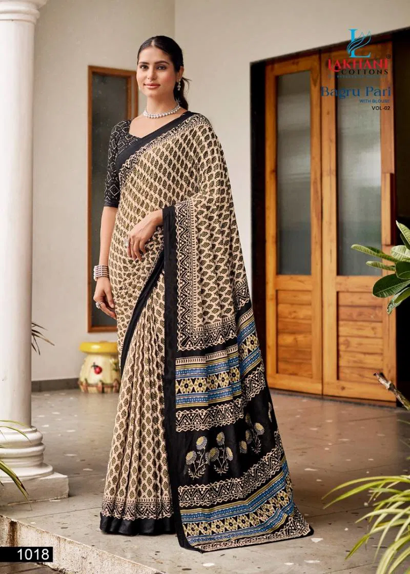 Bagru Pari Vol 2 By Lakhani Casual Wear Cotton Printed Saree Wholesale Clothing Suppliers In India
