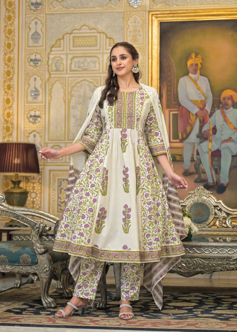 Tanyaa P 166 Mul Cotton With Handwork Neck Touchup Kurti Bottom With Dupatta Wholesale In India